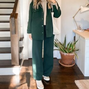 Leze The Label Pine Green Wide Leg Taylor Pant.